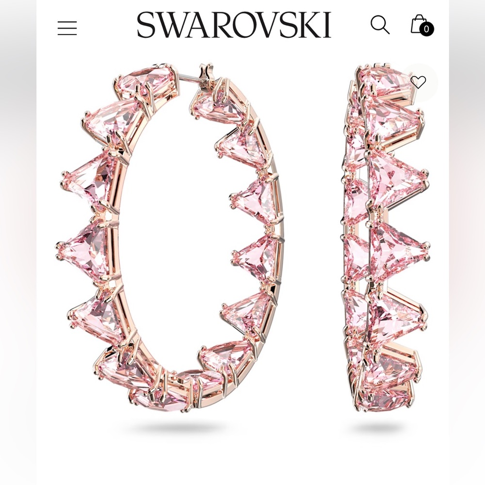 New Swarovski pink hoops